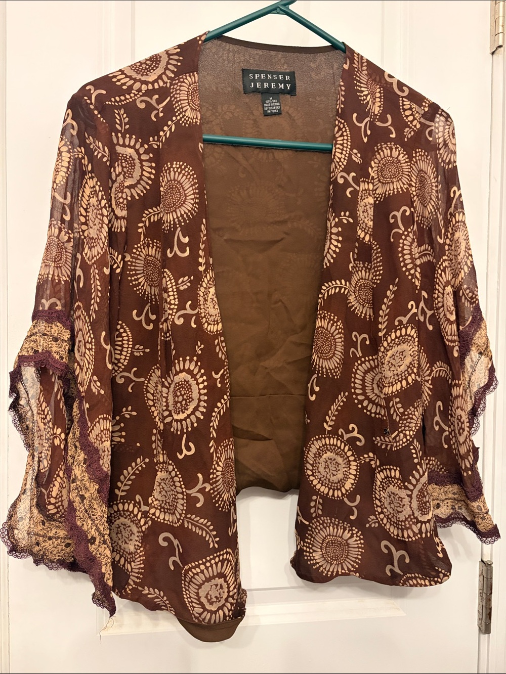 Spenser Jeremy Brown and Cream Floral Kimono Cardigan